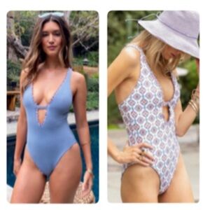 BECCA BY REBECCA VIRTUE SKYLER REVERSIBLE PLUNGE ONE PIECE SWIMSUIT NWT